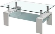 Konferenčný stolík Bolero, biely/sklo%
