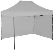Rýchlorozkladací nožnicový stan 2x3m - oceľový, 2 bočné plachty, Sivá / antracitová