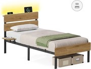 Kovová posteľ s LED osvetlením 90 cm RMB102K01