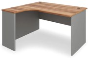 Rohový stôl SimpleOffice 140 x 120 cm, ľavý, orech vlašský / sivá