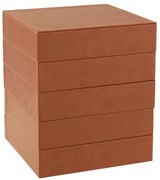 Hnedá 4-poschodová šperkovnica z umelej kože Cognacco - 20*20*22cm