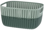 Plastový košík Duo, zelená, 28,6 x 21,8 x 15,1 cm