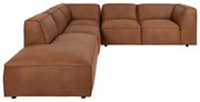 Koňakovohnedá rohová pohovka z imitácie kože (ľavý roh) Fairfield Kentucky – Bonami Selection