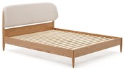 Dvojlôžková posteľ z jaseňového dreva s roštom v béžovo-prírodnej farbe 160x200 cm Octavia – Kave Home
