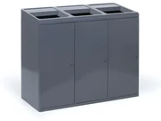 Odpadkový kôš na triedený odpad, 3x108 l, sivý