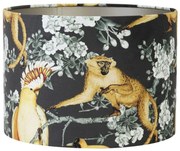 Čierne zamatové tienidlo na lampu Jungle - Ø 40* 30cm/ E27