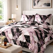 SATÉNOVÉ OBLIEČKY SATINLOVE 160X200 CM, 2KS 70X80 CM VZOROVANÉ