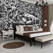 Fototapeta - Reliéf rodiny slonov (254x184 cm)