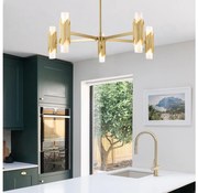 Elstead MARVELE10-AB-OPAL - Luster na tyči MARVELE 10xE14/40W/230V zlatý