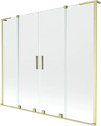 Mexen Velar L Duo, 2-krídlová posuvná vaňová zástena 180 x 150 cm, 8mm číre sklo, zlatá matná, 896-180-003-02-55