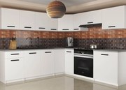 Kuchynská linka Belini 420 cm biely mat s pracovnou doskou Uniqaplus   TOR UNIQAPLUS/4/WT/WT/0/B1