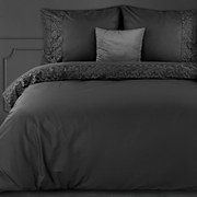 BAVLNENÉ OBLIEČKY LANA3 160X200 CM, 2KS 70X80 CM ČIERNE