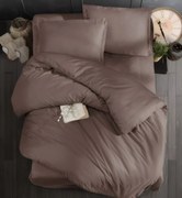 Obliečky bavlnený satén exclusive Modern hnedé 200x140cm+90x70cm TiaHome