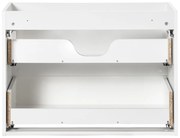 Závěsný koupelnový regál Capri 810 bílý lesk/dub kraft zlatý