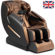 Masážne kreslo GALACTICO  hnede, ekokoža, anglické menu