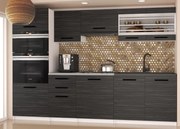 Kuchynská linka Belini 240 cm eben kráľovský s pracovnou doskou Paula2  TOR PAULA2/4/WT/HK/0/B1