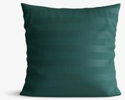 Goldea damašková obliečka na vankúš - tmavo zelené prúžky so saténovým leskom 40 x 40 cm