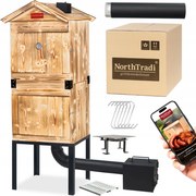 TRENDIE Udiareň XXL drevená s kovovým komínom