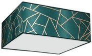 Stropné svietidlo Ziggy Square, 1x zelené/zlaté textilné tienidlo, (biele plexisklo), (50 cm)