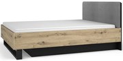Posteľ Upsala 160x200 81b nádobou+ výťah grafit/artisan
