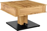 XXXLutz KONFERENČNÝ STOLÍK, čierna, farba duba, kov, kompozitné drevo, 70/70/46,5-66 cm Carryhome - Stolíky do obývačky - 002809005502