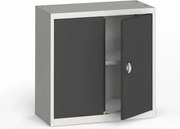 Plechová policová skriňa na náradie KOVONA, 800 x 800 x 400 mm, 1 polica, sivá/grafit