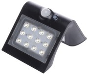 Exteriérové solárne nástenné LED svietidlo Butterfly, 1x LED 1,5w, čierna, pohybový senzor