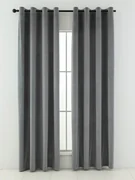 Zamatové zatemňovacie závesy Cesar sivé - 140 x 180 cm (2ks) - krúžky