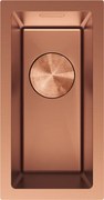 Mexen Trixo, 1-komorový nerezový drez 230 x 440 mm, brúsená meď, 6411221000-65