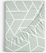 Goldea bavlnená napínacia plachta - mozaika na šalviovom 80 x 160 cm