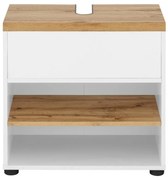 Biela skrinka pod umývadlo v dekore duba 60x57 cm Thessa – Støraa