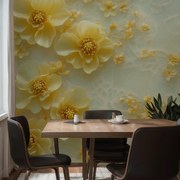 Fototapeta - Jemné 3D žlté kvety (147x102 cm)