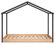 Antracitovosivá detská posteľ Marckeric Arthur, 90 x 190 cm