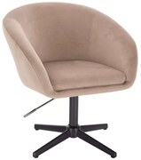 LuxuryForm DESIGN Stolička VENICE VELUR na čiernom kríži - latte