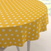 Biante Bavlnený okrúhly obrus Sandra SA-598 Biele bodky na žltom Ø 50 cm