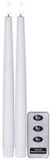 STAR TRADING LED sviečka Flamme Slim White 28 cm – set 2 ks + diaľkové ovládanie