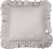 Vankúš s volánikmi tmavo béžová 45cm