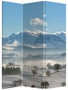 Paraván - Zasnežené hory (126x170 cm)