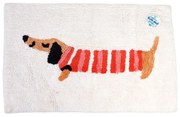 Červená/biela kúpeľňová predložka 83x52,5 cm Sausage Dog – Rex London