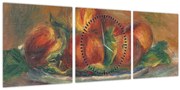 Obraz - Auguste Renoir, Peaches on a Plate, reprodukcia (s hodinami) (90x30 cm)