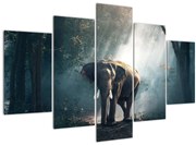 Obraz slona v džungli (150x105 cm)