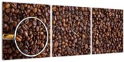 Obraz - kávové zrná (s hodinami) (90x30 cm)