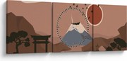 Obraz - Japonsko N⁰1 (s hodinami) (90x30 cm)