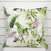 Biante Zamatová obliečka na vankúš Tamara TMR-035 Fialové zvončeky s listami na bielom 30 x 50 cm