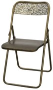 Mosadzná antik kovová skladacia stolička Arles Chair - 52*45*82 cm