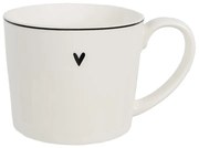 Biely hrnček so srdiečkom s nápisom Love - Lovely Day -12*8*7 cm / 275 ml