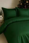 Saténové posteľné obliečky – Vianočná Zelená Elegancia, 100% bavlna, zips Veľkosť: 140x200/70x90 cm