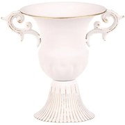 Aranžovací kovový pohár s úchytmi, biela, 17 x 13 x 17 cm