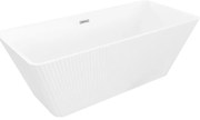 Mexen Tava, voľne stojaca ryhovaná vaňa 170 x 75 cm, biela lesklá, chrómový prepad, 52851707500-01