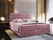 Čalúnená posteľ boxspring GLORIEN VELVET 160x200 cm ružová Matrac: Matrac Bonell pružinový